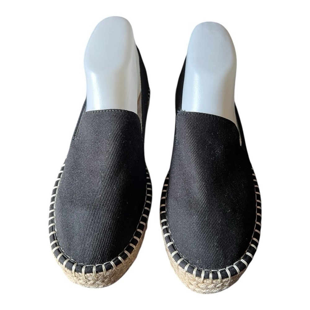 Joie Cara Black Flat Canvas Espadrille Shoes - Size 8M